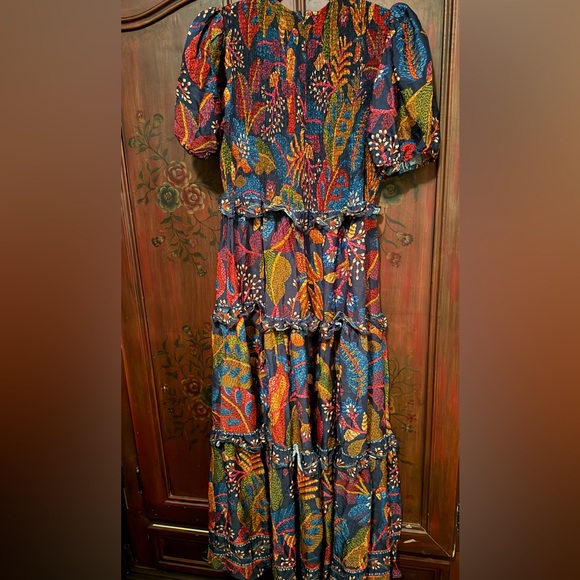 FARM Rio Short-Sleeve Crew-Neck Tiered A-line Maxi Dress - Picture 5 of 5